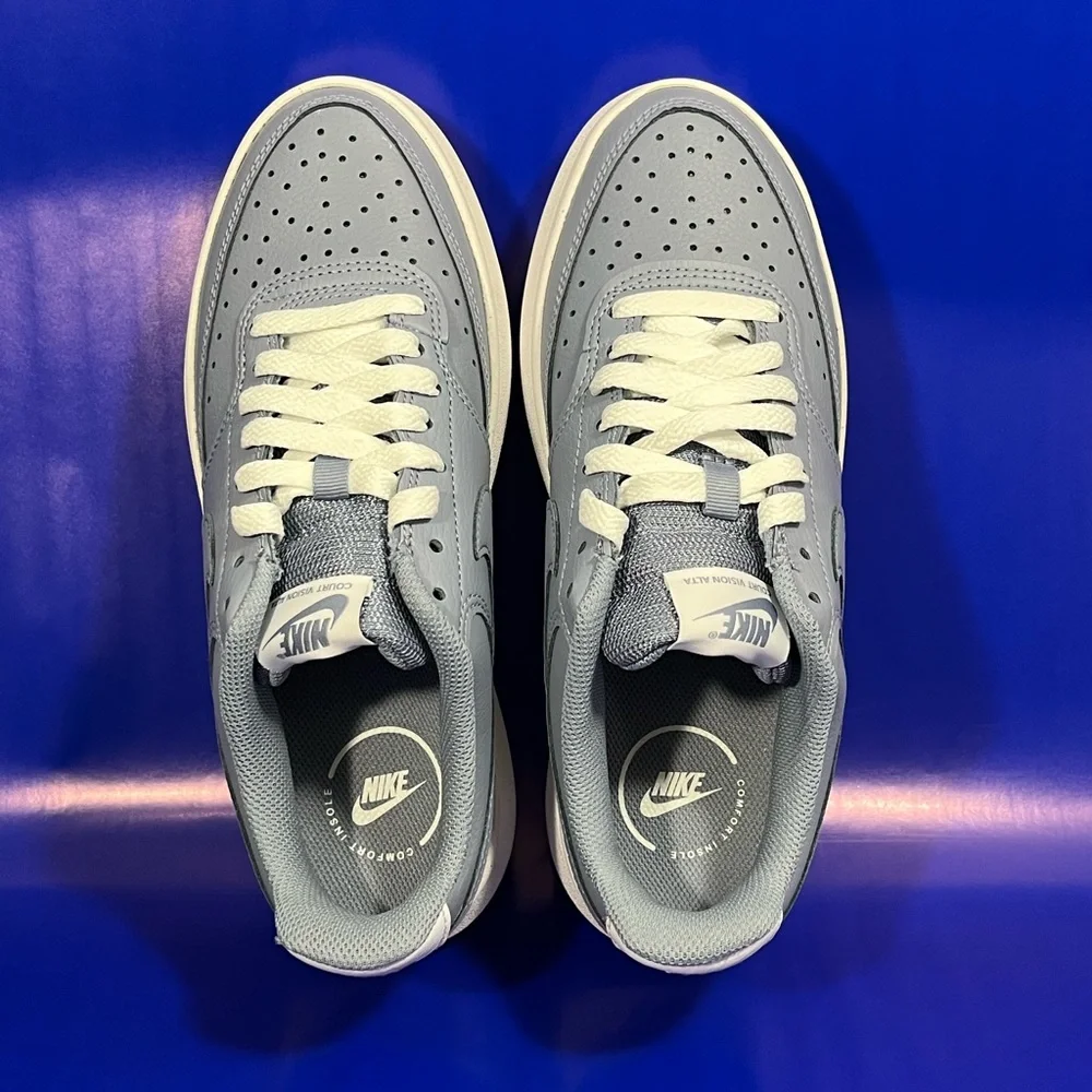 NEW Nike Court Vision Alta Ashen Slate Women’s Sneaker Fast Shipping - Picture 7 of 8